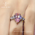 Hot Sale Pear Cut Custom Rings Luxurious Diamond Ring Rings Jewelry Women 18k Gold